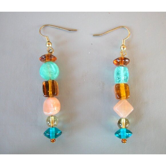 Multicolor Beaded Necklace & Earrings Set With Lobster Clasp - Picture 2 of 4